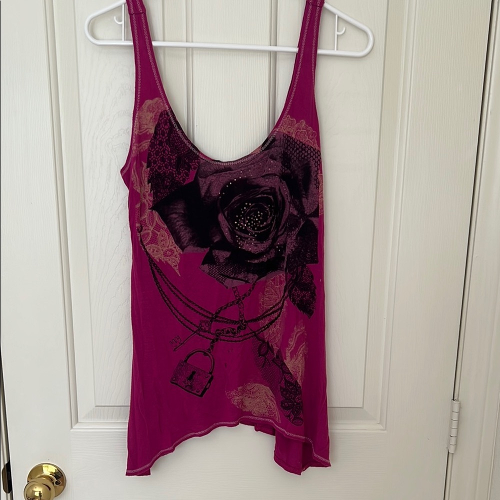 Women's Pink Floral Tank Top